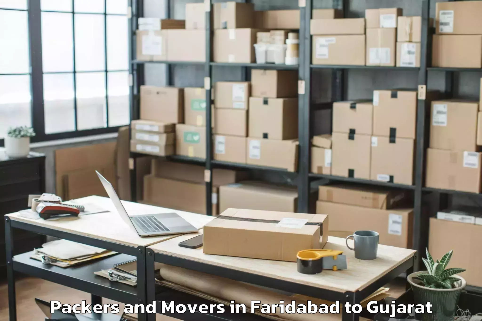 Professional Faridabad to Visavadar Packers And Movers